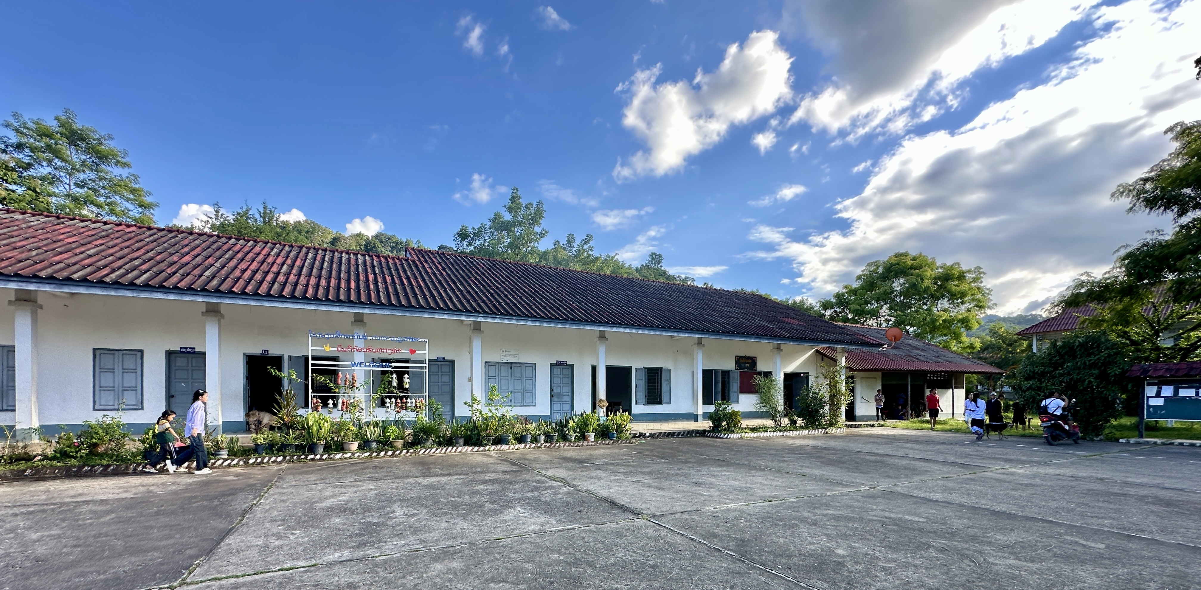 The Luang Prabang School for the Deaf courtyard and school buildings