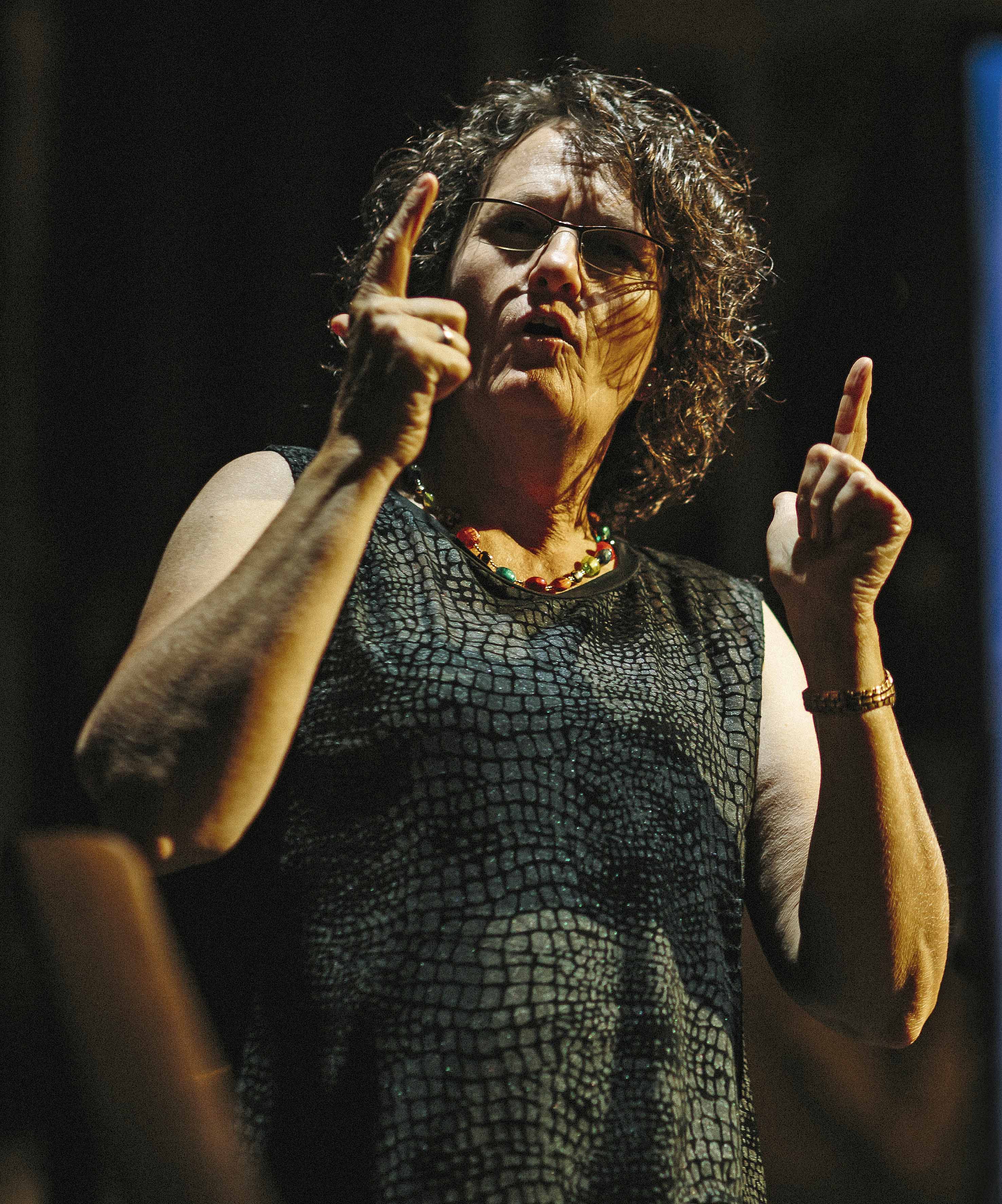 Julie Tait interpreting in Auslan