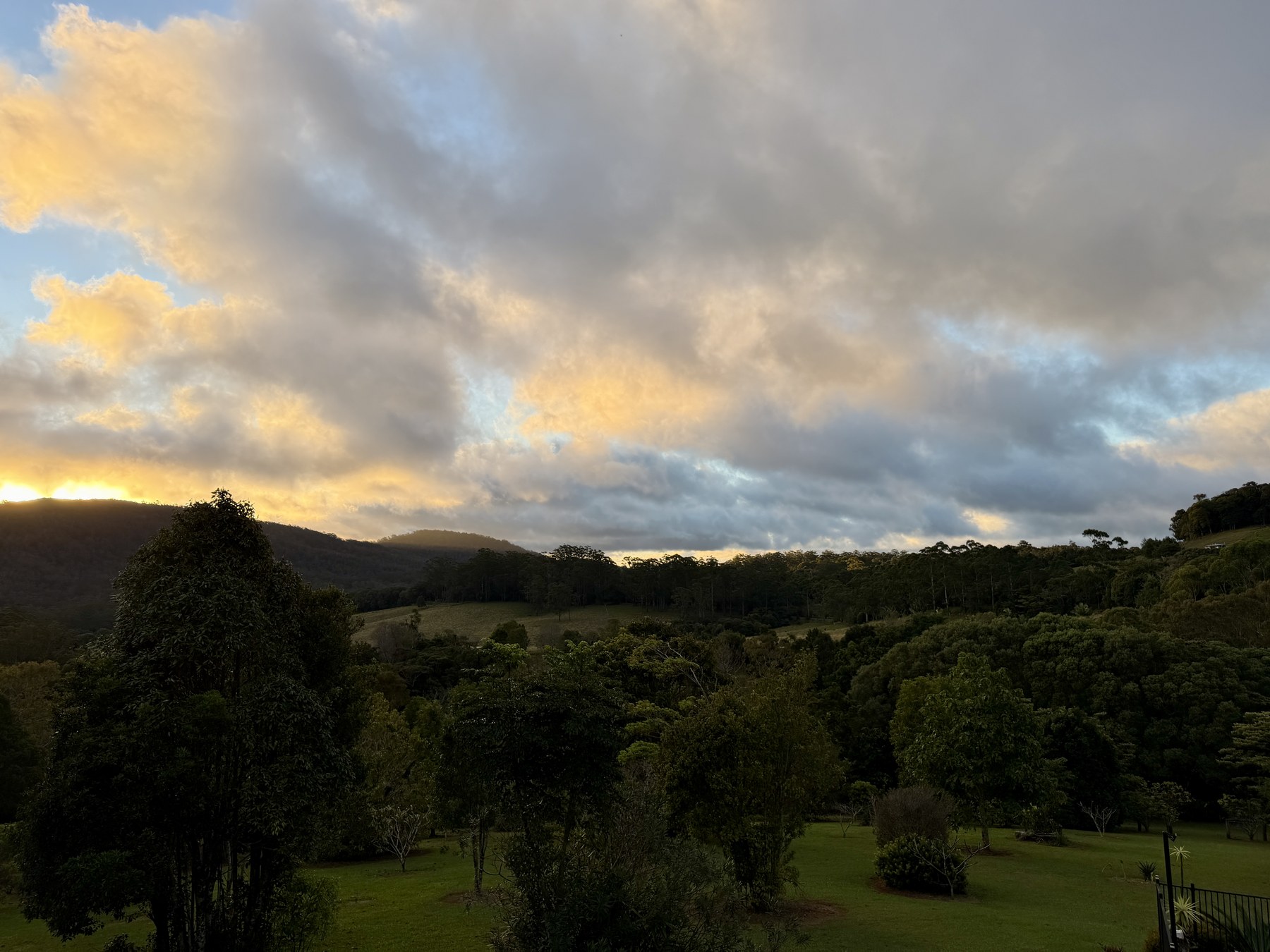 Late afternoon view across the Tablelands from Pam's property
