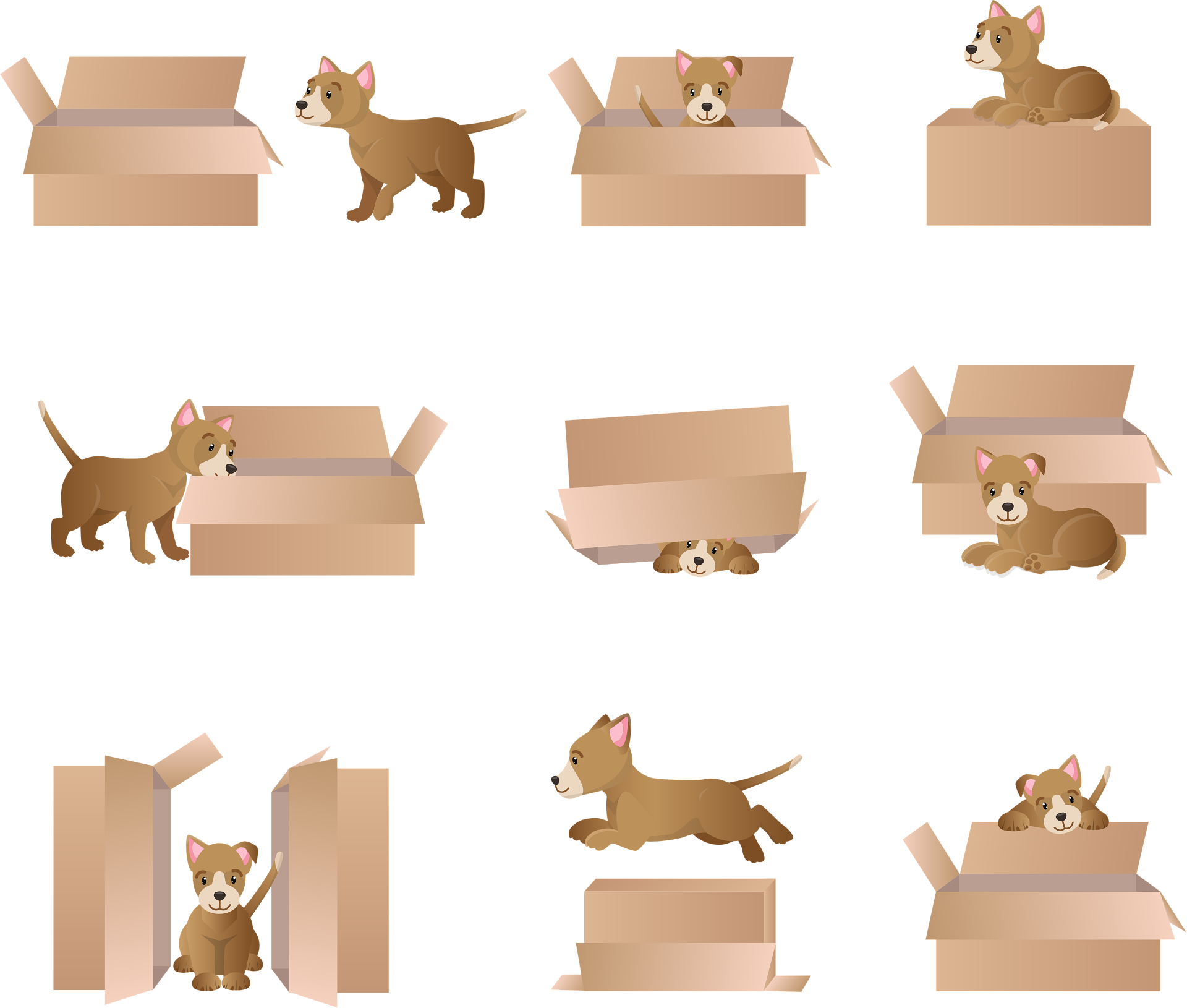 Preposition vocabulary illustration